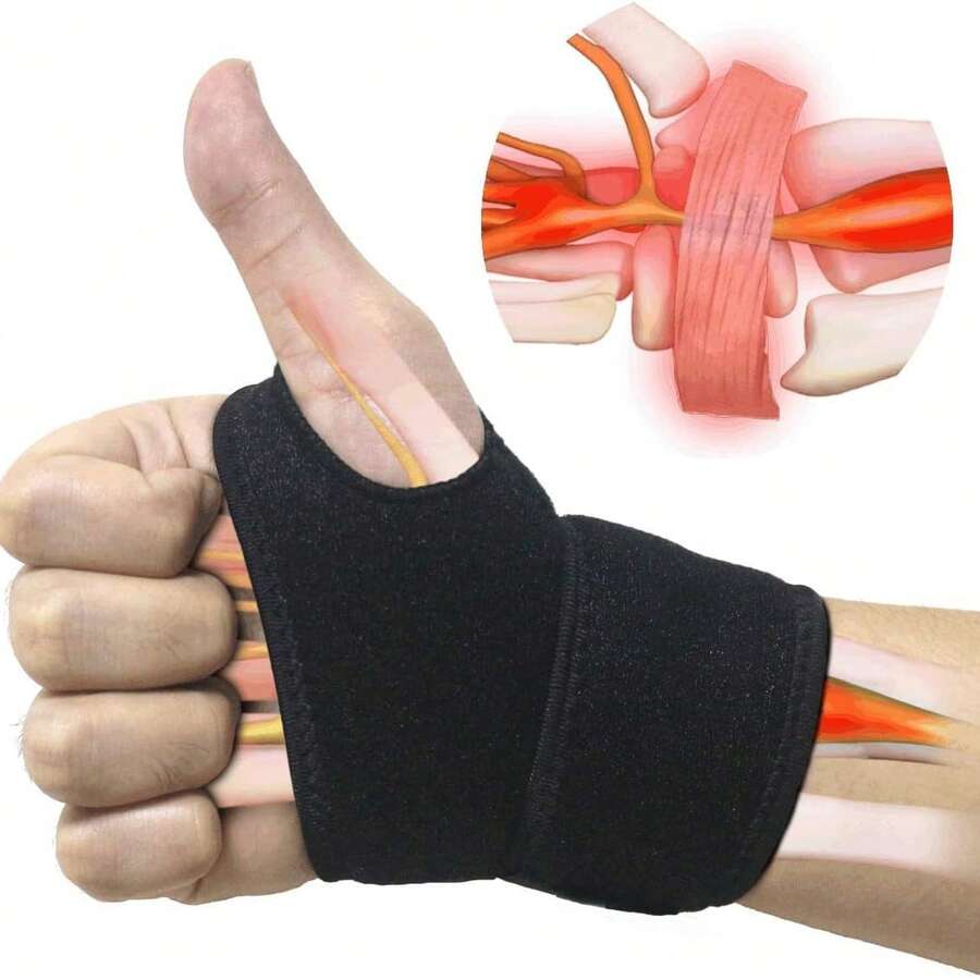 1pc Wrist Brace, Comfortable Adjustable Wrist Support, Suitable For Arthritis And Tendinitis, Compression Wrap Helps Relieve Pain, Fits Both Left And Right Hands