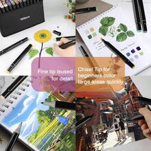 12 To 262 Colors Alcohol Marker Pens Bright Permanent For Coloring Art Markers , Adults Coloring Book Wide Chisel, Halloween/Thanksgiving Day/Christmas Gift