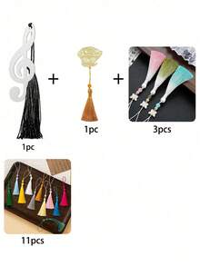 1pc Music Note Shaped Bookmark, Hollow Design With Tassel, Ideal Gift For Stationery, Back To School, Book Club, Readers, Birthday, Holidays, Writers, Book Lovers, Friends, Teachers, Students