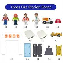 Wooden Train Set Rescue And Hospital Expansion Pack Ambulance Doctors Medical Tent And Figures Compatible With Brio Thomas Tracks Emergency Role Play Toy For Ages 3+Not Only Can It Bring Enjoyment, But It Also Has Educational Value. - Multicolor - View 3