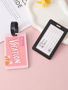 1pc PVC Luggage Tag, Travel Accessory, Creative Suitcase Label, Fashionable Silicone Portable Travel Tag