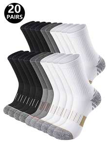 5/10/20 Pairs Men/Women Sports Socks, Comfortable & Durable, Anti-Slip Design, Suitable For Daily Fitness, Running, Tennis, Basketball, Climbing, All Seasons
