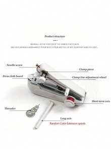 Mini Sewing Machine, Portable Handheld Sewing Machine, Compact Manual Sewing Machine, Handheld Manual Simple Sewing, Portable Home Sewing Machine, Manual Sewing Machine, All-In-One Quick Sewing, Portable Sewing Machine, Multi-Functional Creative Sewing Machine - Multicolor - View 4