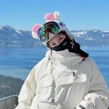 1 Pair Cute Motorcycle Helmet Cat Ears - Pink And Black, Multi-Color Plush Cat Ears With Adorable Bells And Bows, Detachable, Suitable For Motorcycle And Ski Helmets, Cute Riding Gear - Multicolor - View 6