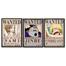 ONE PIECE 1/2/3/6件套复活节流行卡通海报印刷帆布墙画，适用于卧室、客厅、酒吧、咖啡厅、入口处，无框墙面装饰