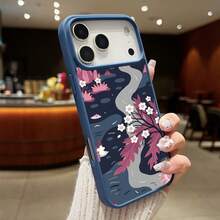 High-Quality Macaron Acrylic Magnetic Phone Case,Whispers of Spring A  Garden of Pink and Purple Magnetic Charging Phonecase Handy Case, Handy Cover For  11 12 13 14 15 16 17 17 Air 17 Pro 17 Pro Max Shock Resistant Protective Case - Blanco - Ver 10