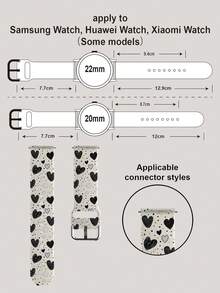 1pc Soft Elastic Breathable Polka Dot & Graffiti Heart Pattern Replacement Watch Band Strap, Fits 38mm 40mm 41mm 45mm 44mm 42mm 49mm, Fashionable Casual Multi-Color Silicone Watch Band Accessory For Apple Watch Ultra Series, S10/SE/9/8/7/6/5/4/3/2/1 Smartwatch - Multicolor - View 13