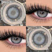 FUNSACHY 1 Pair Of Grey Contact Lenses, Annual Use, Soft Colored Contact Lenses, Eye Makeup, Natural Colored Contact Lenses. - ANDRONI-gRAY - View 2