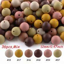 A Mix Of 36 12mm Silicone Beads, Suitable For DIY Jewelry Bracelet Making As Well As Earrings, Necklaces, And Other Decorative Accessories - Multicolor - View 8