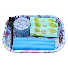 7pcs Rolling Tray Set, Including 7"*5.5" Rolling Tray, 3 Volumes Of Fruity Rolling Papers, Metal Grinder, Three-Hole Cigarette Case,Small Brush, Easy To Carry, Birthday And Gift For Friends. Father's Day Gift. - Nhiều màu - Xem 11