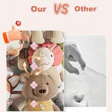 Stuffed Animal Storage Tube, Animal Storage Bag, PET Transparent Stuffed Animal Zoo Organizer, Large Doll Display Bucket With Lid - Berwarna merah muda - View 3