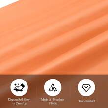 Orange 6 Pack Plastic Table Cloth 54\ X 108\, Disposable Tablecloths Rectangle Table Cover, Plastic Tablecloths For Parties,Rectangle,Orange - Orange - View 5