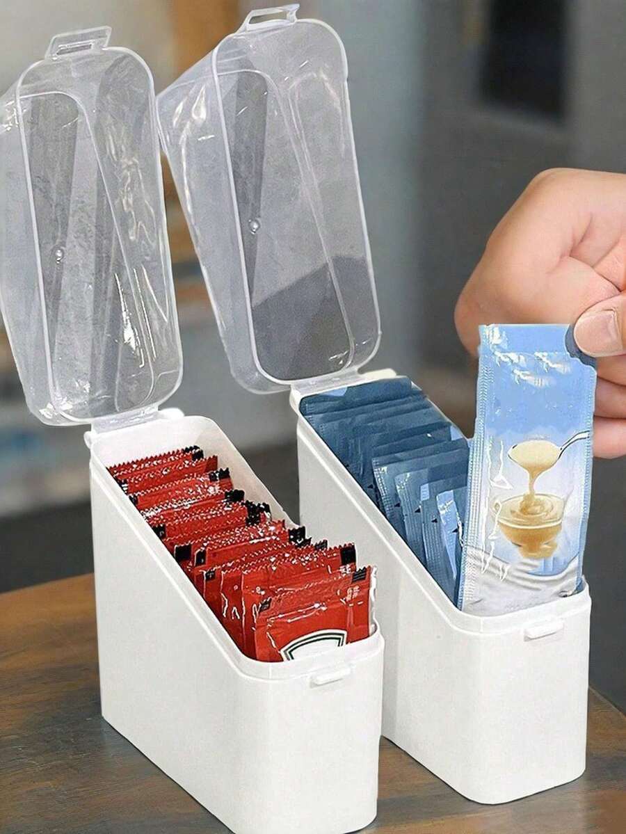 Refrigerator Door Organizer, Kitchen Flip-Top Refrigerator Storage Box, Food Divider, Storage Box,Fridge Side Door Storage Containers,Clear Plastic Multi-Purpose Organizer Bins,Easy Access,High-Quality Transparent Plastic, Ensure Longevity,For Refrigerator, Cabinet, Storage For Small Items, Fruits, Vegetables,Perfect Gift For Christmas, New Year'S, Valentine'S Day, Thanksgiving, Halloween, And Mother'S Day - Multicolor - View 1