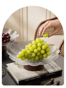 Fruit Plate With High Appearance Living Room Dried Fruit Plate With Glacier Pattern Fruit Plate Dining Table Bone Plate Cake Snacks Place Plate - Multicolor - View 9