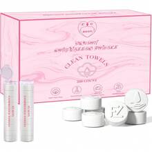 Toallitas Faciales Desechables Comprimidas Ultra Suaves,Compressed Towel Guantes de Tocador Gruesos, Toallitas de Algodón para Desmaquillaje de Viaje, Piel Sensible, Cuidado(100 Unidad Azul) - Rosado - Ver 1