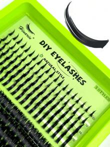 290Pcs False Eyelash Glue Tweezers Set Spikes Manga Doll Eyes Natural Eyelash Cosplay 3D Spiky Wispy Thick Mink False Lashes Spikes Lash Extensions Anime Lash Clusters Spiky Eyelash Individuals 10-18MM Long Cluster Eyelash Extensions D/DD-Curly Fairy Individual Cluster Lashes Pack - màu đen - Xem 2