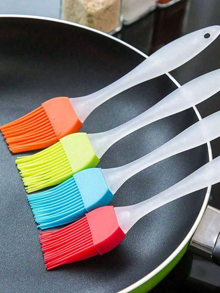 Silicone Basting Brush, Home Baking Brush, Outdoor BBQ Brush, Kitchen Accessories Tool, DIY Baking Tool Cream Brush, Suitable For Home Baking And Grilling, Bread Pancake Silicone Brush, Home Kitchen Tool, Silicone Brush, Oil Brush, Cookware, Kitchen Gadgets - Multicolor - View 1