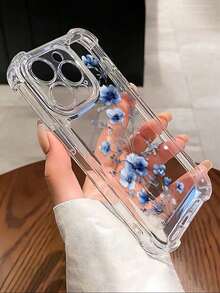 Ốp điện thoại chống rơi có túi khí, in hình cành hoa màu xanh dương, tương thích với iPhone 17/16 Pro Max, 14/13, 12, 11 Pro Max, XS Max, X, XR, 8, 7, Plus, Mini. Thích hợp làm quà sinh nhật, quà cho bạn gái, bạn trai hoặc sử dụng cá nhân. - Nhiều màu - Xem 4