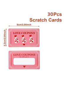 30 tấm thiệp cào chủ đề Ngày Valentine kèm hình dán cào - Trò chơi bất ngờ lãng mạn tự làm, thiệp cào hình trái tim chủ đề tình yêu, thích hợp cho các bữa tiệc, quà tặng Ngày Valentine (Cào và hé lộ thông điệp) - Nhiều màu - Xem 5