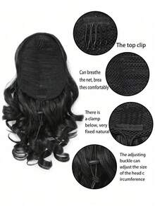 Ekstensi Rambut Ekor Kuda Pendek Keriting dengan Tali Serut, Potongan Rambut Sintetis Jepit, Elegan untuk Pemakaian Sehari-hari, Aksesori Rambut - MultiWarna - View 4