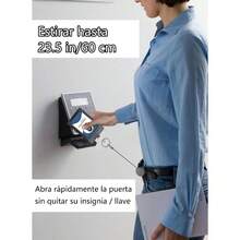 2 Piezas Llavero Retrctil, Yoyo para Gafete con Clip de Metal, Clip Retrctil para Tarjetas de Identificacin, Carrete retrctil con de 23.5 Pulgadas, Porta Llaves retractil Redondo - Circular - Ver 7