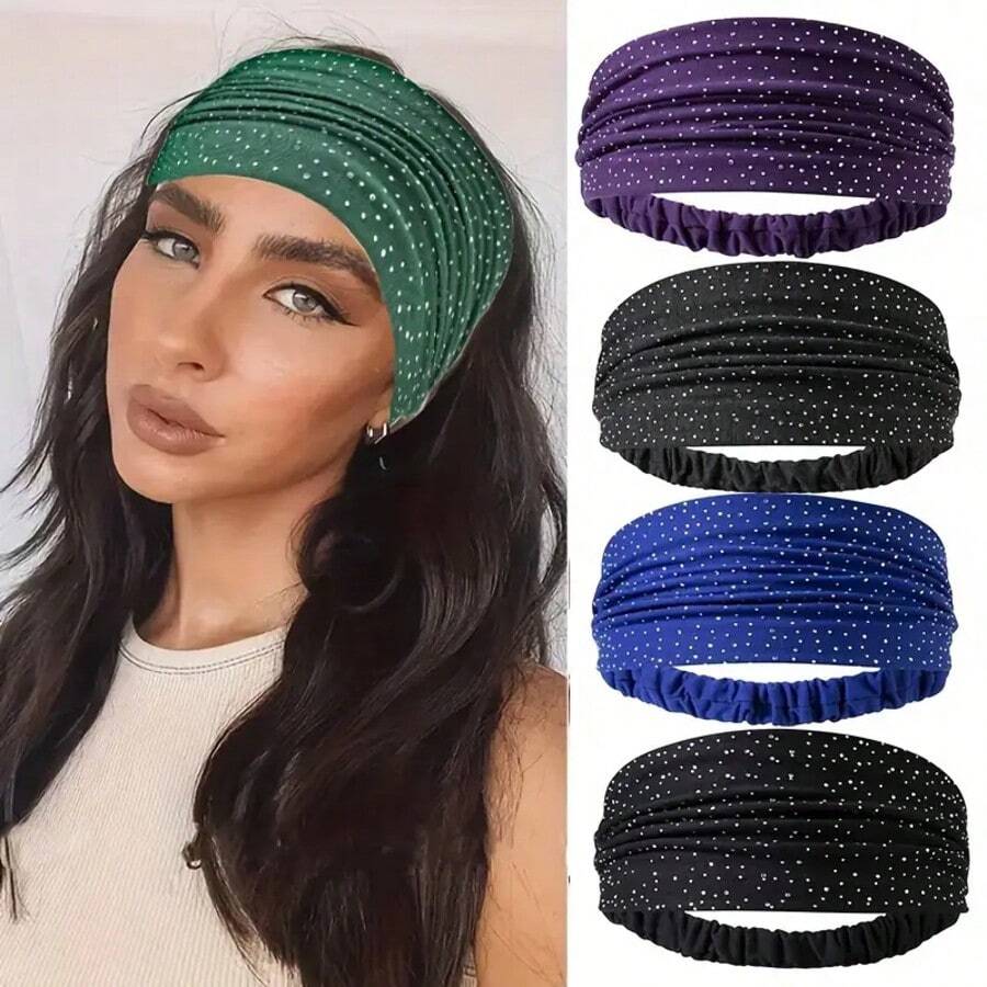 3pcs Women's Multicolor Knitted Casual Warm Comfortable Headbands, Suitable For Daily Use Hair Accessories Fashion Hair Bands - Multicolor - View 1