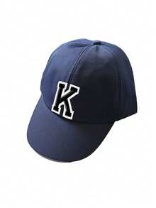 1pc Newborn Infant Toddler Kids A-Z Letter Embroidered Adjustable Baseball Cap, Unisex Outdoor Casual Sun Hat, Bone White, 1-3 Years