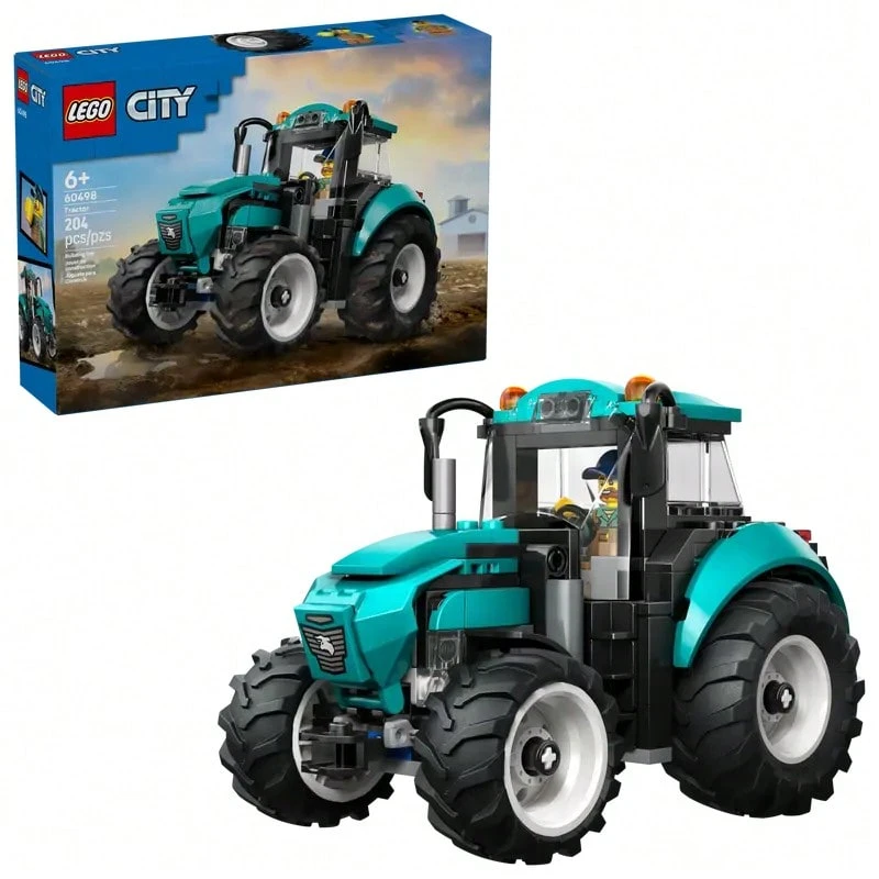 LEGO City Tractor Building Toy For Kids - Pretend Play Farm Vehicle For Boys & Girls, Ages 7+ - Tractor Toy W/Farmer Minifigure - Gift Idea For Birthdays - 60498
