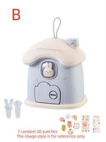 1pc DIY Cute Mini House Piggy Bank, DIY Stickers (Random 3D Sticker Style), Storage Jar, Party Favor, Saving Box, Gift For Men & Women, Birthday, One-Way Lock
