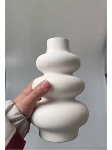 陶瓷花瓶 - 赤陶花瓶，白色花瓶，适合现代家居装饰、波西米亚风格装饰、农舍风格装饰、婚礼餐桌装饰、办公室装饰、家居装饰、花瓶、中心装饰品、餐桌装饰礼品、生日毕业典礼、房间装饰、玻璃花瓶