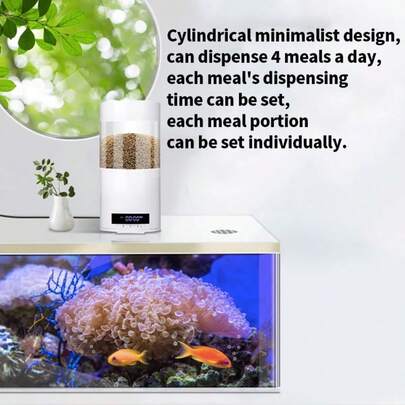 SHYFISH 500ml Large Capacity Fish Tank Feeder, Koi Goldfish Automatic Feeder, Smart Timed Battery/Electric Dual Power