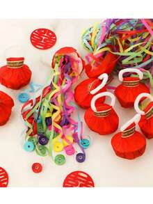 Hand Throwing Streamers Confetti Red Confetti Popper Hand Throwers No Mess Magic Paper Crackers Festive Atmosphere Enhancer