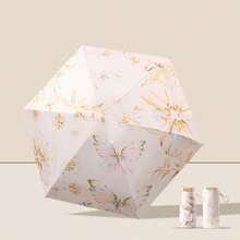 1pc UPF50+ Portable Travel Umbrella, Lightweight & Compact, Windproof & Waterproof, Foldable, Fashionable Floral Design, Suitable For Women - Multicolor - View 15