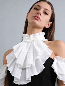 黑色菌菇边复古宫廷贵族层叠假领儿童百搭挂颈饰领花绅士礼服领饰