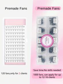 ARTSTAR C-Curl 1000 Fans 3D/4D/5D/6D/8D/10D spitze Basis kurzer Stiel vorbereitete russische Volumen-Fächer Kunstmink vorbereitete Wimpernverlängerungen Make-up 8-15 Mix - C - Übersicht 3