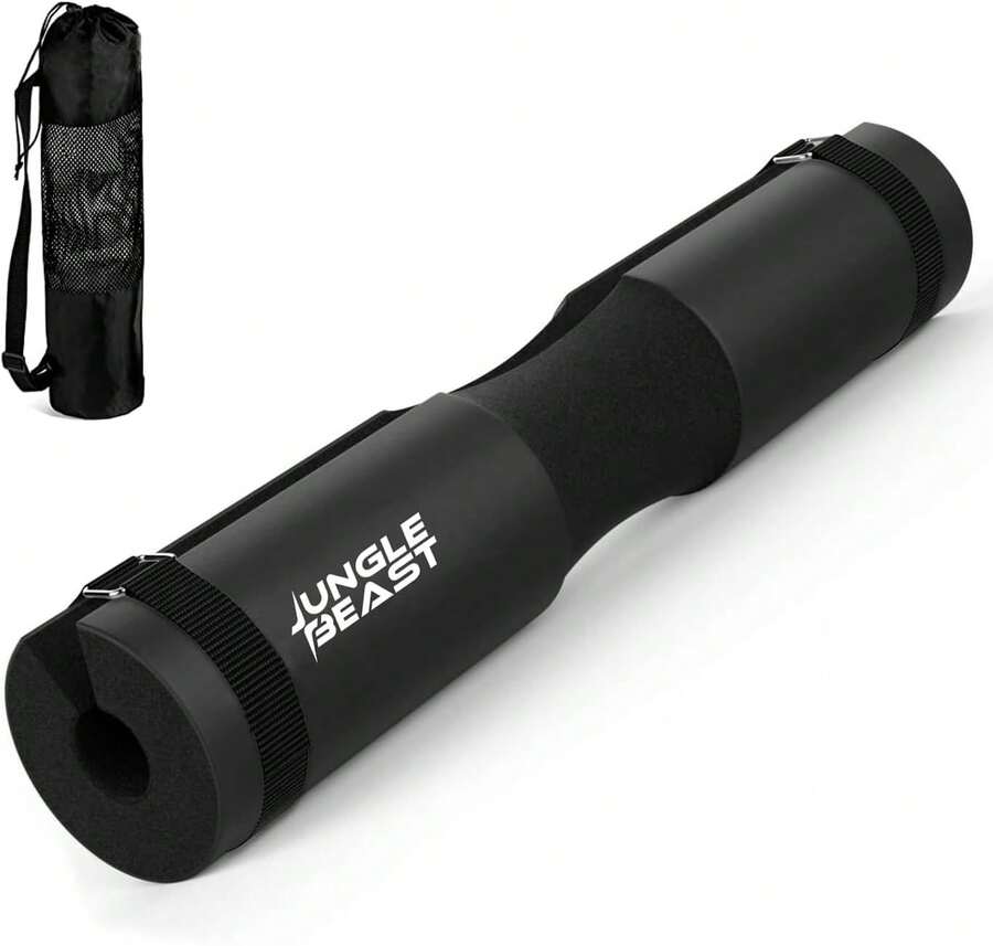 Jungle Beast Almohadilla para Barra Olimpica de Gimnasio, Esponja para Barra de Gimnasio, Cojín para Barra Gym, Acolchonado Perfecto, Incluye Bolsa de Transporte - negro - Ver 1