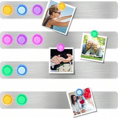 9/18 件装磁性办公备忘录板冰箱磁铁，带金属条，300*30，磁性部件，不锈钢材质，背面带自粘胶，用于公告。