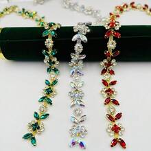 1pc Rhinestone Sewing Craft Chain, Elegant Minimalist Diamond Art Body Chain, Rhinestone Edged Chain Decor, Claw Chain, Crystal Diamond Chain, Shiny DIY Diamond Art Accessory, Adjustable Crystal Shoulder Strap Decor For Clothing - Multicolor - View 4