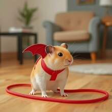 Ham reglabil cu aripi de diavol pentru hamsteri, veverițe, hamsteri aurii, planori de zahăr, porcușori de Guineea, iepuri, ideal pentru plimbări în aer liber, articole pentru animale de companie, echipamente pentru animale mici, zgărzi pentru animale mici și activități de exterior, zgardă de tracțiune pentru animale mici, hamster, cușcă pentru hamsteri - Multicolor - Vizualizare 3