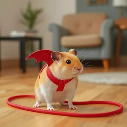 Dây đeo điều chỉnh được với cánh quỷ, phù hợp cho chuột hamster, sóc, chuột nhảy, sóc bay, chuột lang, thỏ, lý tưởng cho những chuyến đi dạo ngoài trời. Đồ dùng cho thú cưng, phụ kiện cho thú cưng nhỏ, vòng cổ và phụ kiện ngoài trời cho động vật nhỏ, dây đeo cho thú cưng nhỏ (dành cho chuột hamster), lồng chuột hamster, đồ dùng cho chuột hamster