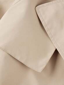 Abrigo de trinchera de lujo para mujer de talla grande Giolshon | Un abrigo de tela mezclada con estilo vintage con cinturón y bolsillos, perfecto tanto para la oficina como para los viajes de primavera - Beis - Ver 11