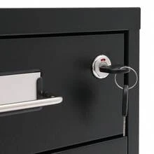 Vertical File Cabinet, Metal Mobile File Cabinet With Lock, Filing Cabinet Under Desk - 黑色 - 查看 11