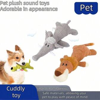 Plush Squeaky Dog Toys - Elephant, Lion, Wolf, Pineapple, Durable Chew Toys For Puppy, Small/Large Dog, Boredom Relief And Training Aids