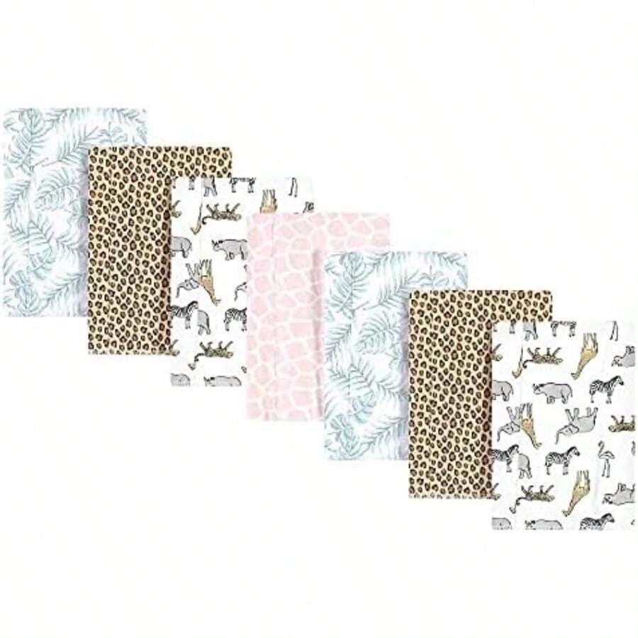 Hudson Baby - Paños Unisex de Franela de algodón para bebés(safari rosa moderno Una talla) - Multicolor - Ver 1