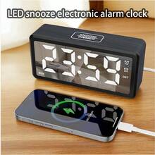 1pc Modern Minimalist LED Multi-Function Digital Alarm Clock; 5 Brightness Levels, Suitable For Home, Living Room, Office Decor, Christmas, Valentine's Day, New Year Gift - Multicolor - View 4