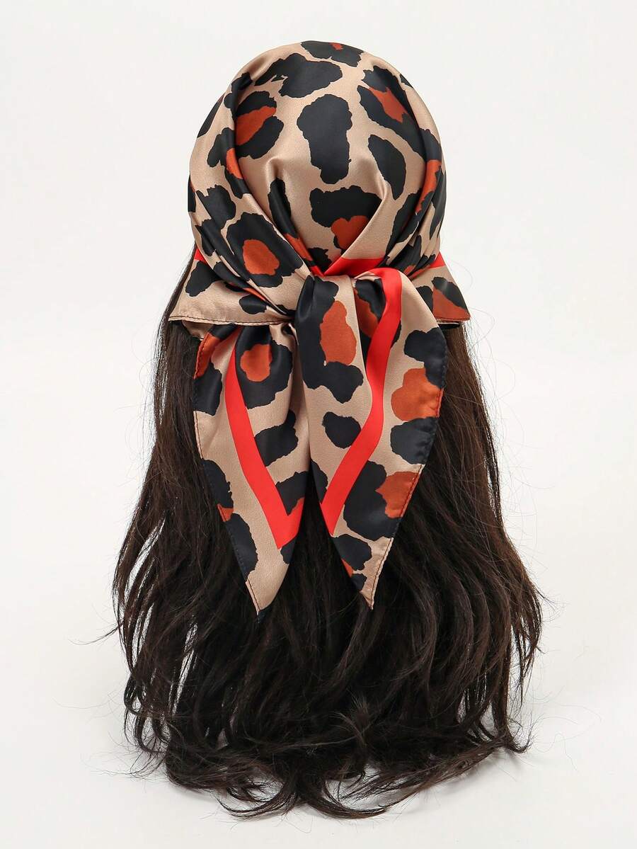 1pc Simple Printed 70cm Square Scarf, New Spring Bandana For Women, Versatile Waist Belt, Bag Decor, Headband, Fashion Neckerchief