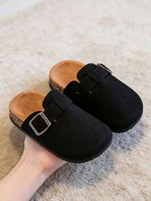 HAHABOBO Children's Adjustable Buckle Closed-Toe Thick Sole Sandals, Unisex Lightweight Slip-On Casual Shoes, Spring/Summer Indoor/Outdoor Dual-Use Shoes - Black - View 4