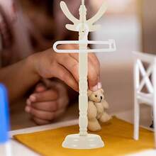 迷你塑料袜子架、围巾架、娃娃衣服收纳架、玩具娃娃服装架、紧身裤架、紧凑型挂杆收纳架，适用于小型配件，表面光滑，家居厨房收纳架 - 白色 - 查看 3