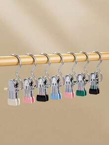 1个不锈钢折叠式晾衣架，内衣悬挂收纳架，8/4层金属文胸挂钩，多层加厚无缝吊带背心衣架 - 彩色 - 查看 9