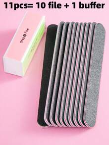 4pcs Nail File And Buffing Block Set, Professional Nail File, Suitable For Natural Nails, Manicure File, Buffing And Polishing, Nail Care, Smooth Polishing, 100/180/240/600/3000 Grit - Multicolor - View 13